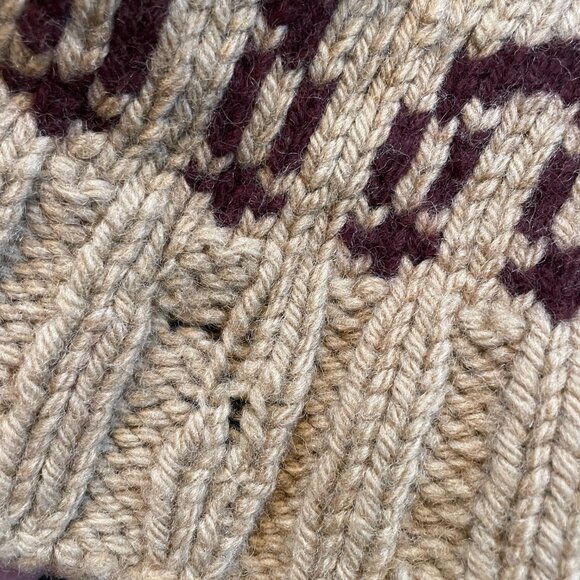 Vintage Handknit Cowichan Reindeer Pattern Sweater Cardigan - Picture 4 of 7